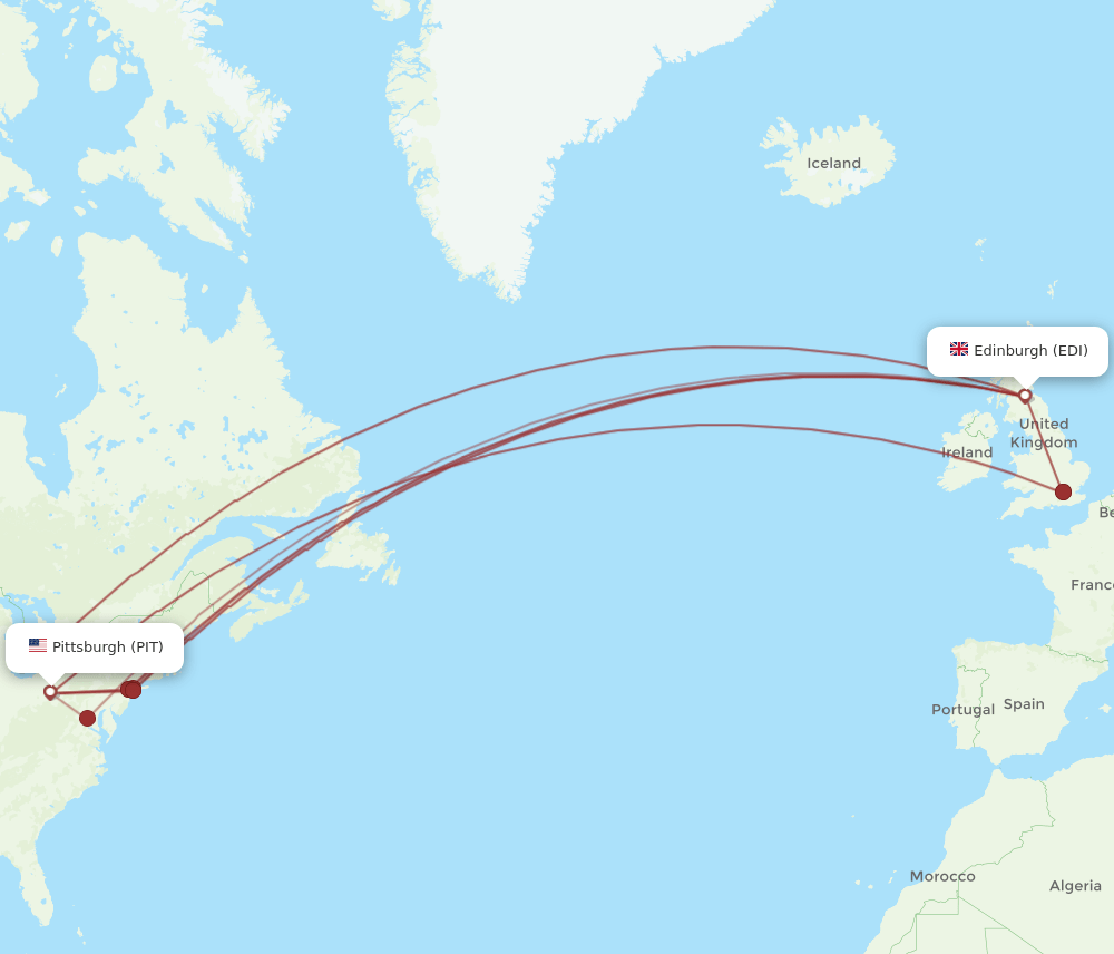 PIT-EDI flight routes