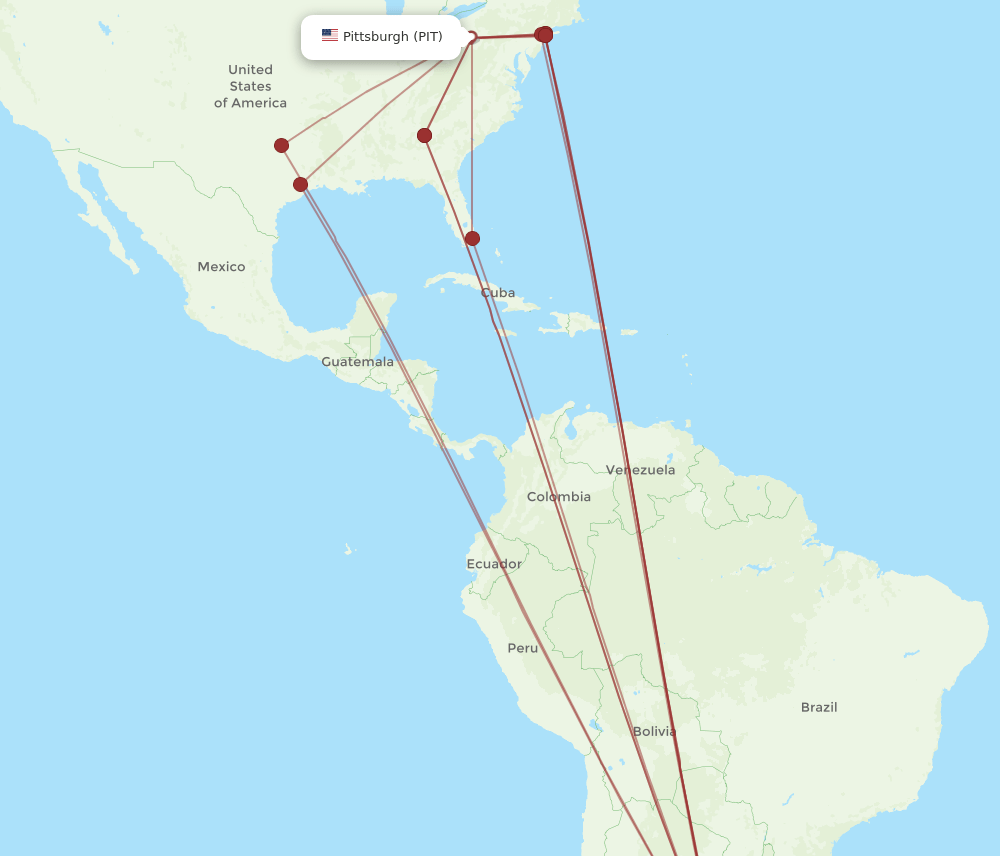 PIT-EZE flight routes