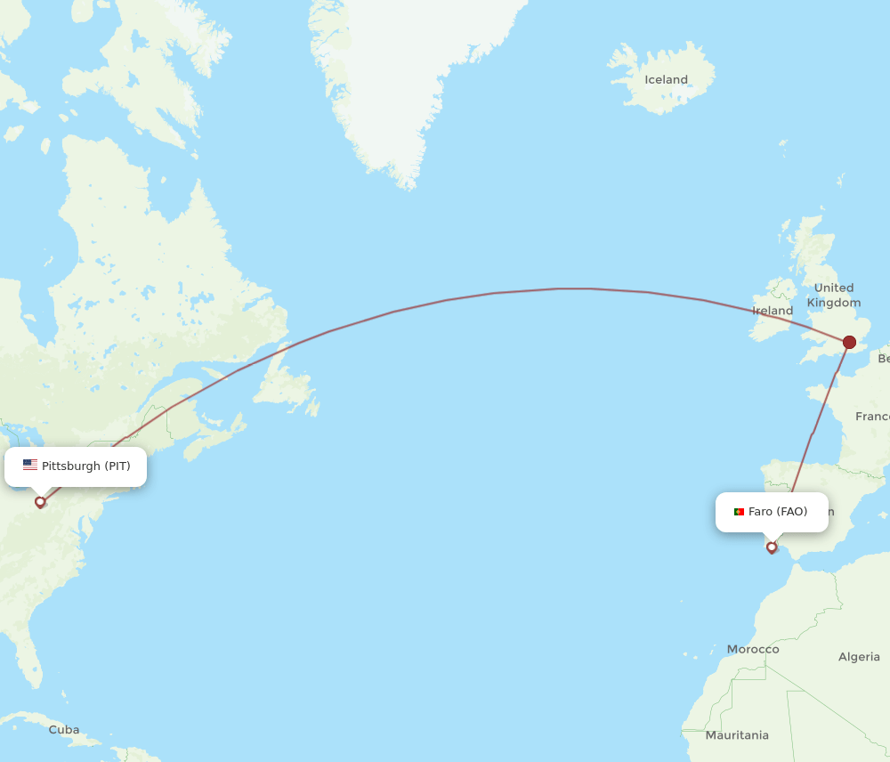 PIT-FAO flight routes
