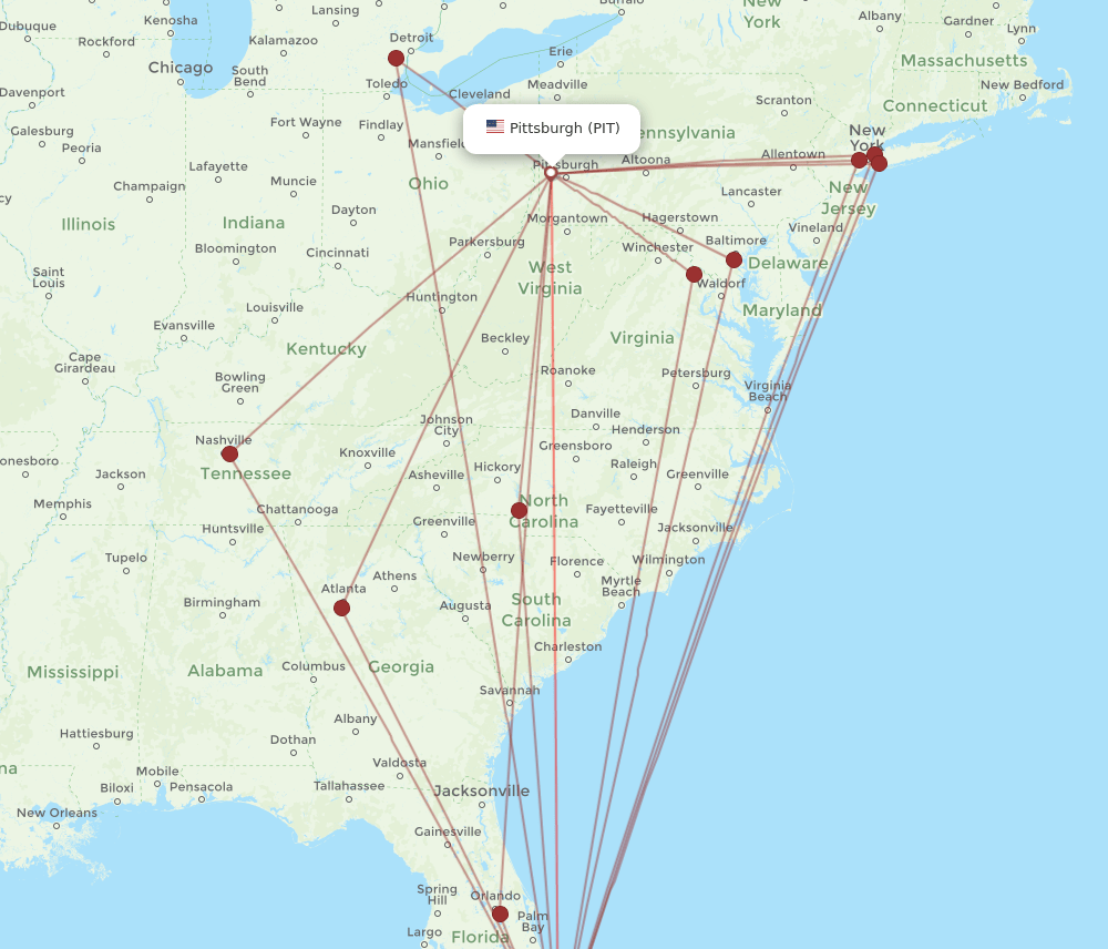 PIT-FLL flight routes