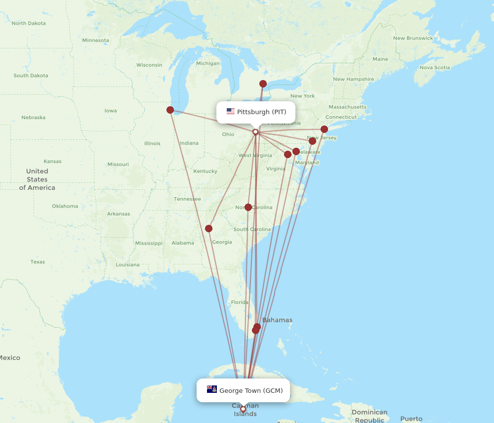 PIT-GCM flight routes