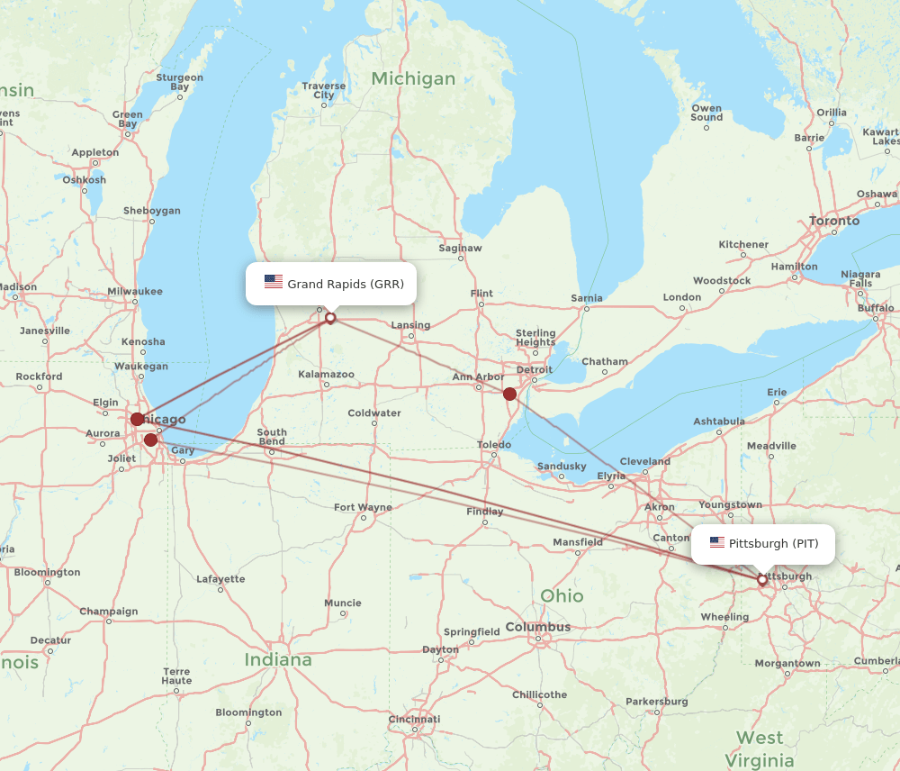 PIT-GRR flight routes