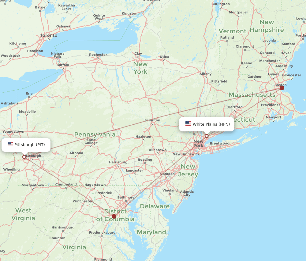PIT-HPN flight routes