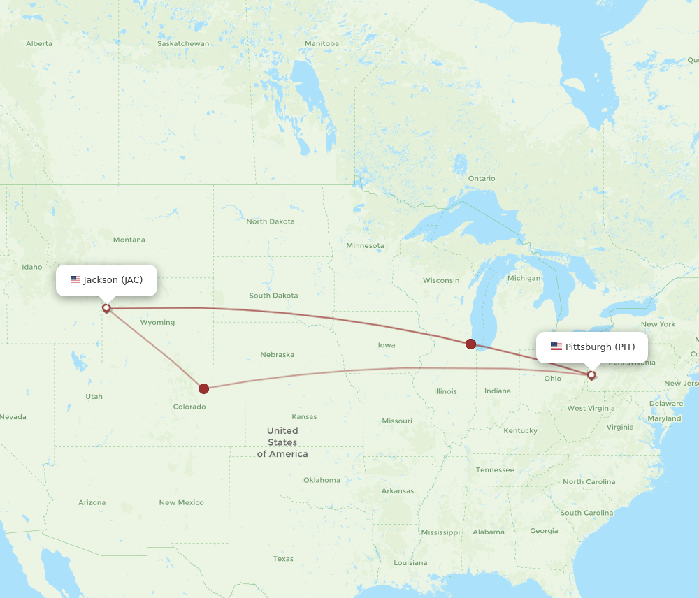 PIT-JAC flight routes