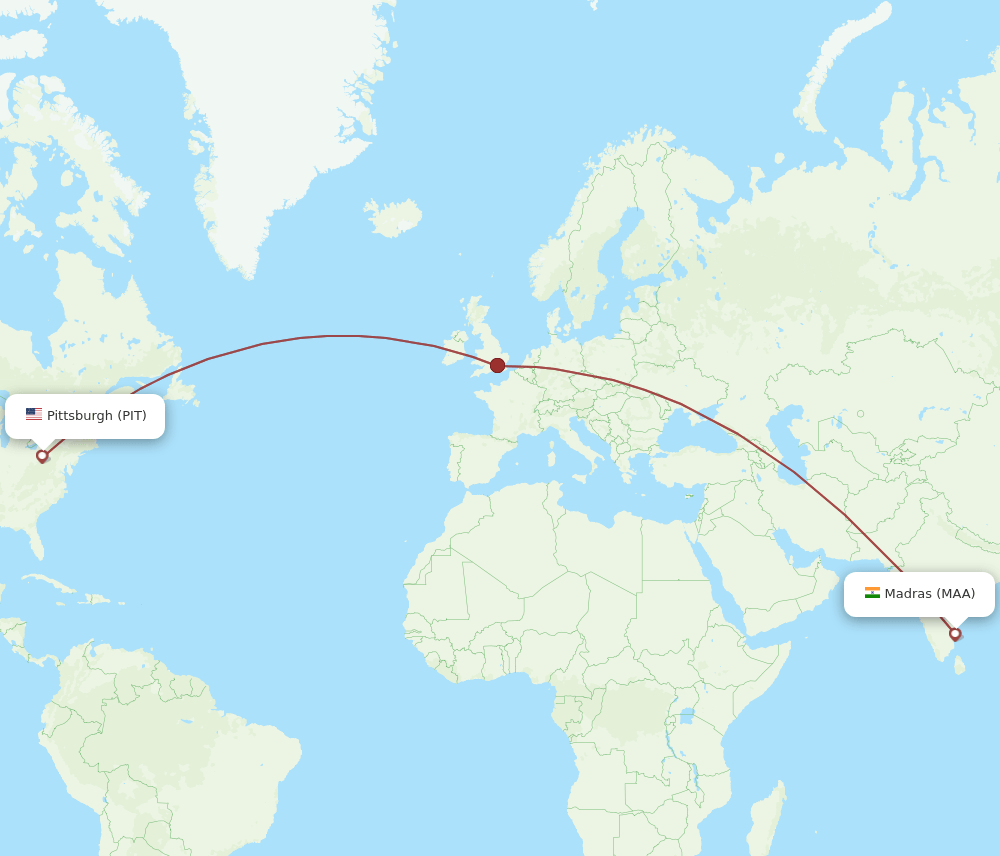 PIT-MAA flight routes