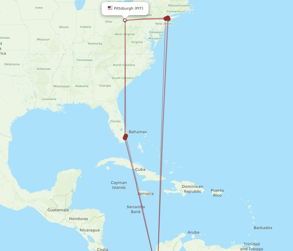PIT-MDE flight routes