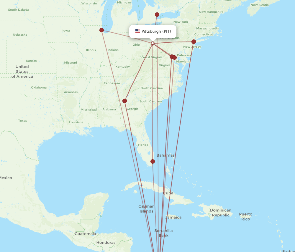 PIT-PTY flight routes