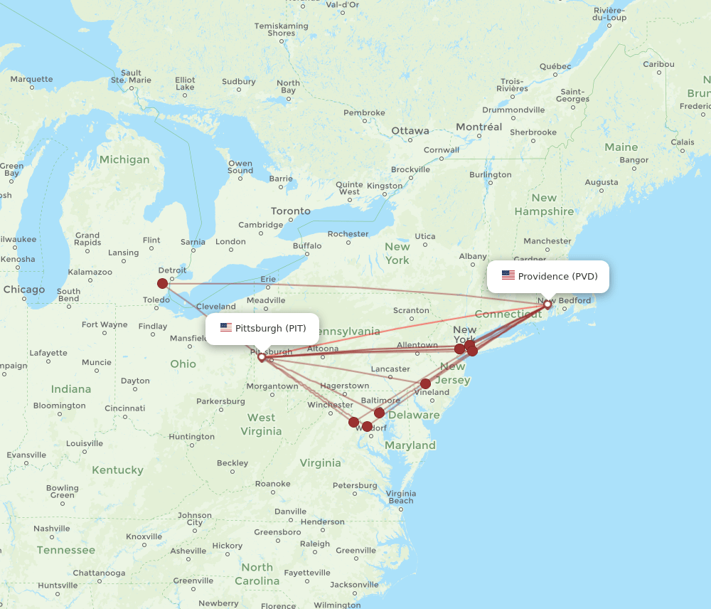 PIT-PVD flight routes