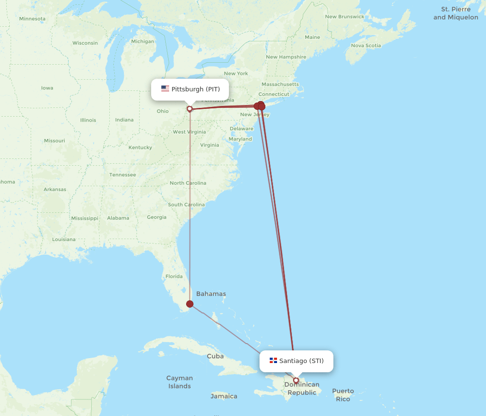 PIT-STI flight routes