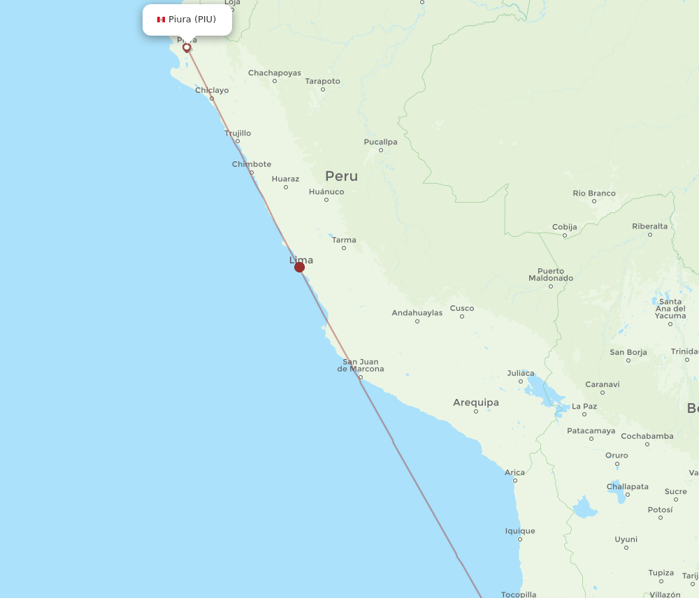 PIU to ANF flights and routes map