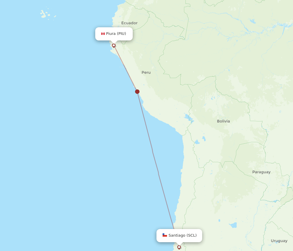 PIU to SCL flights and routes map