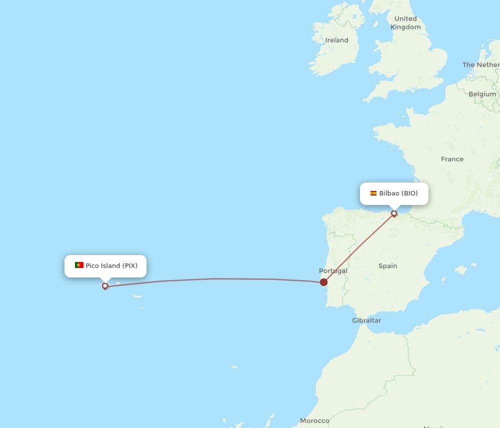 PIX to BIO flights and routes map