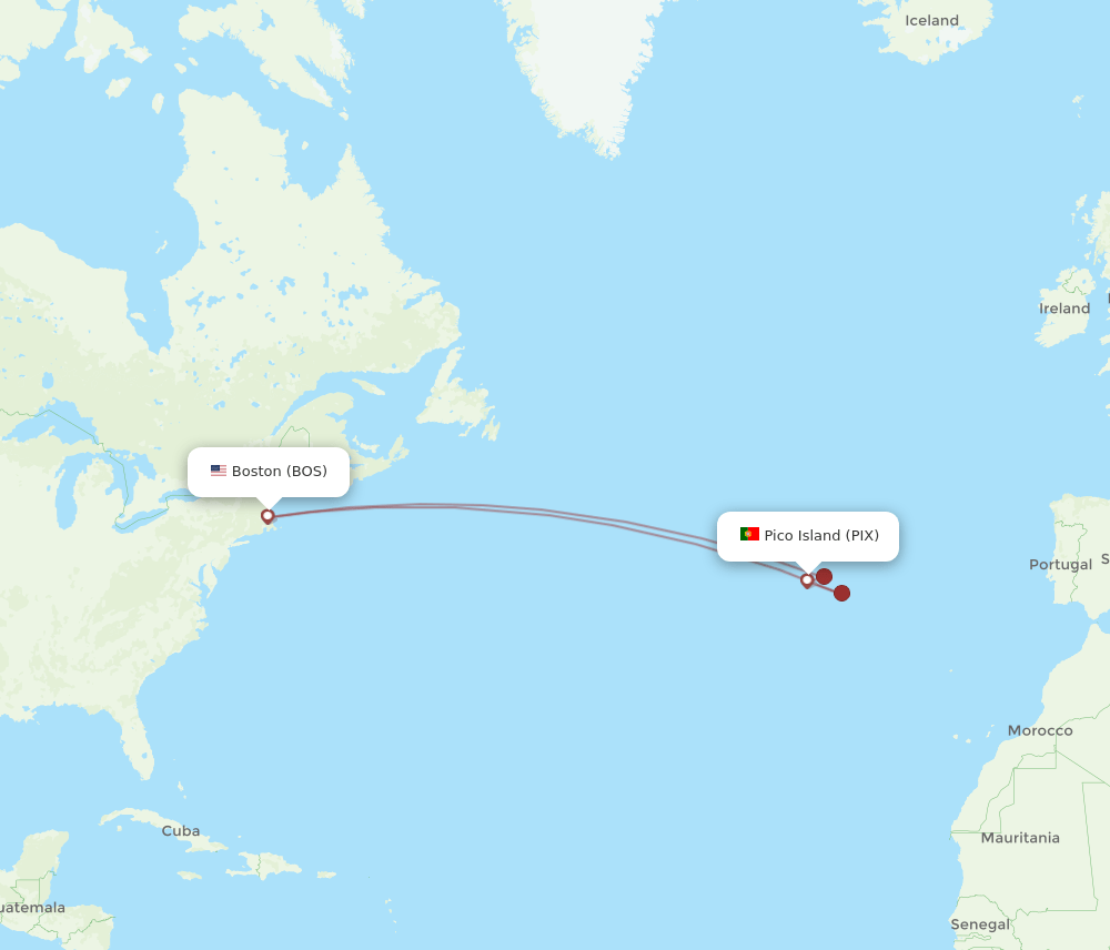 PIX-BOS flight routes