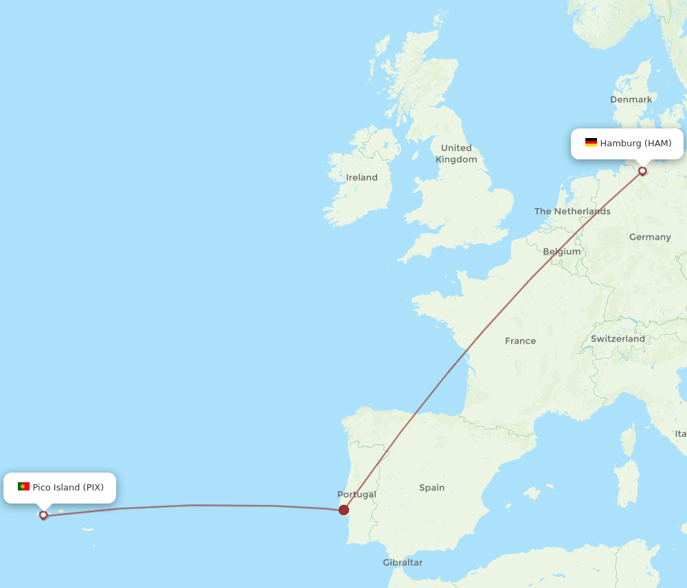 PIX-HAM flight routes