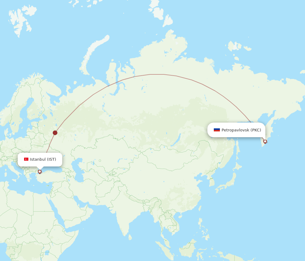 PKC to IST flights and routes map