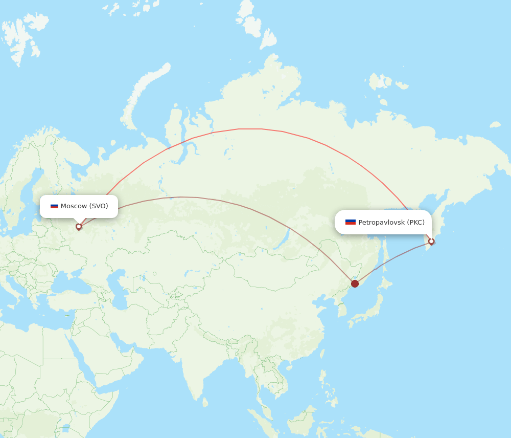 PKC to SVO flights and routes map