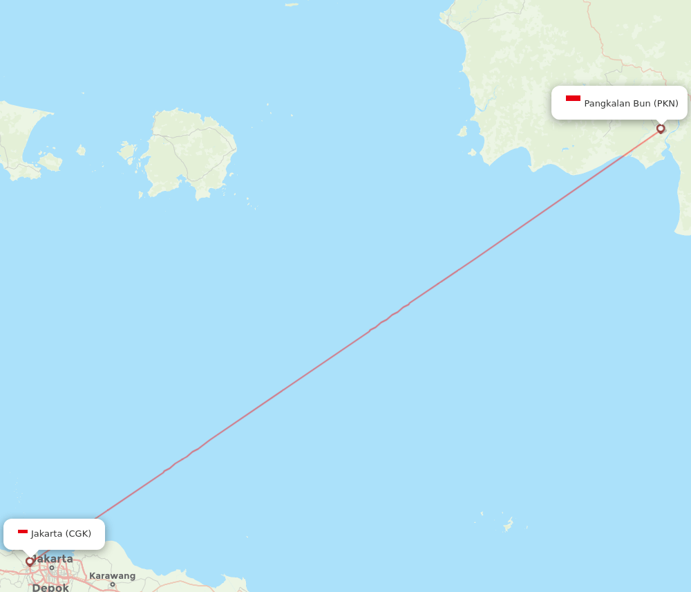 PKN to CGK flights and routes map