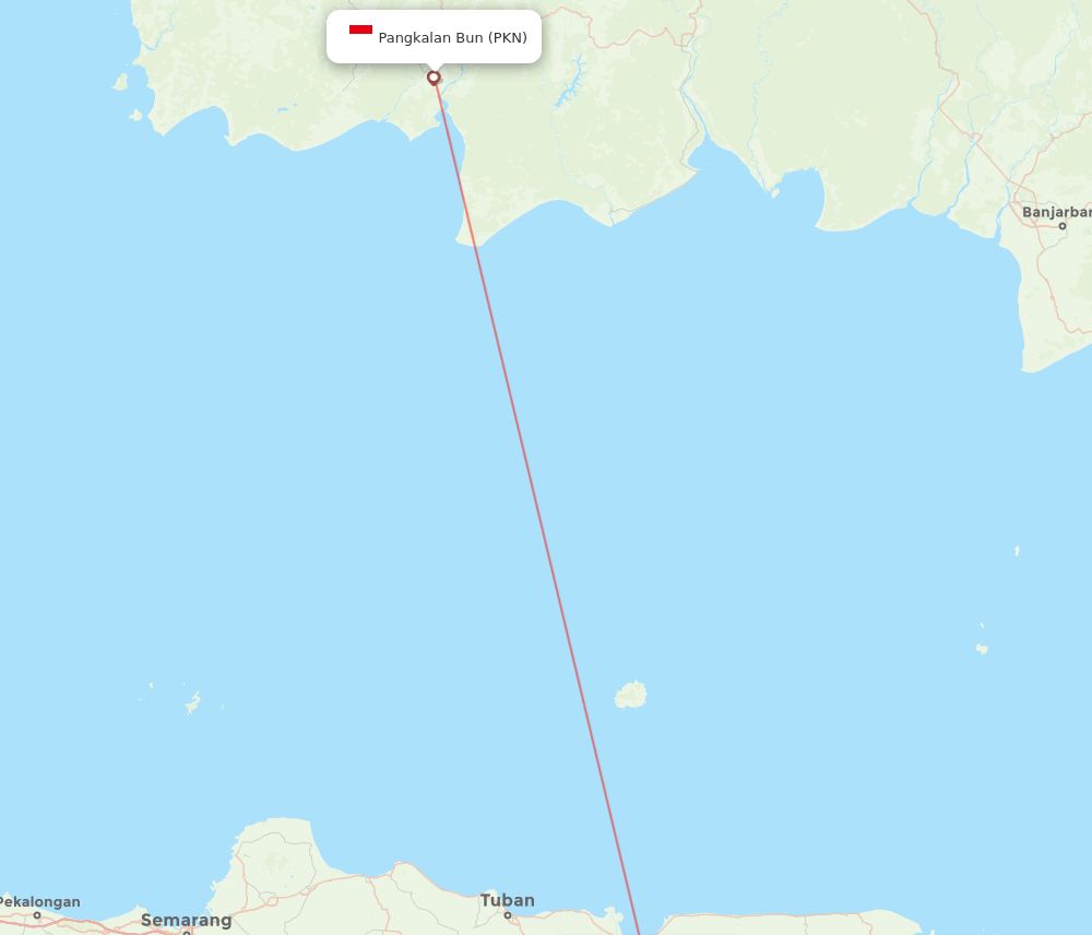 PKN to SUB flights and routes map
