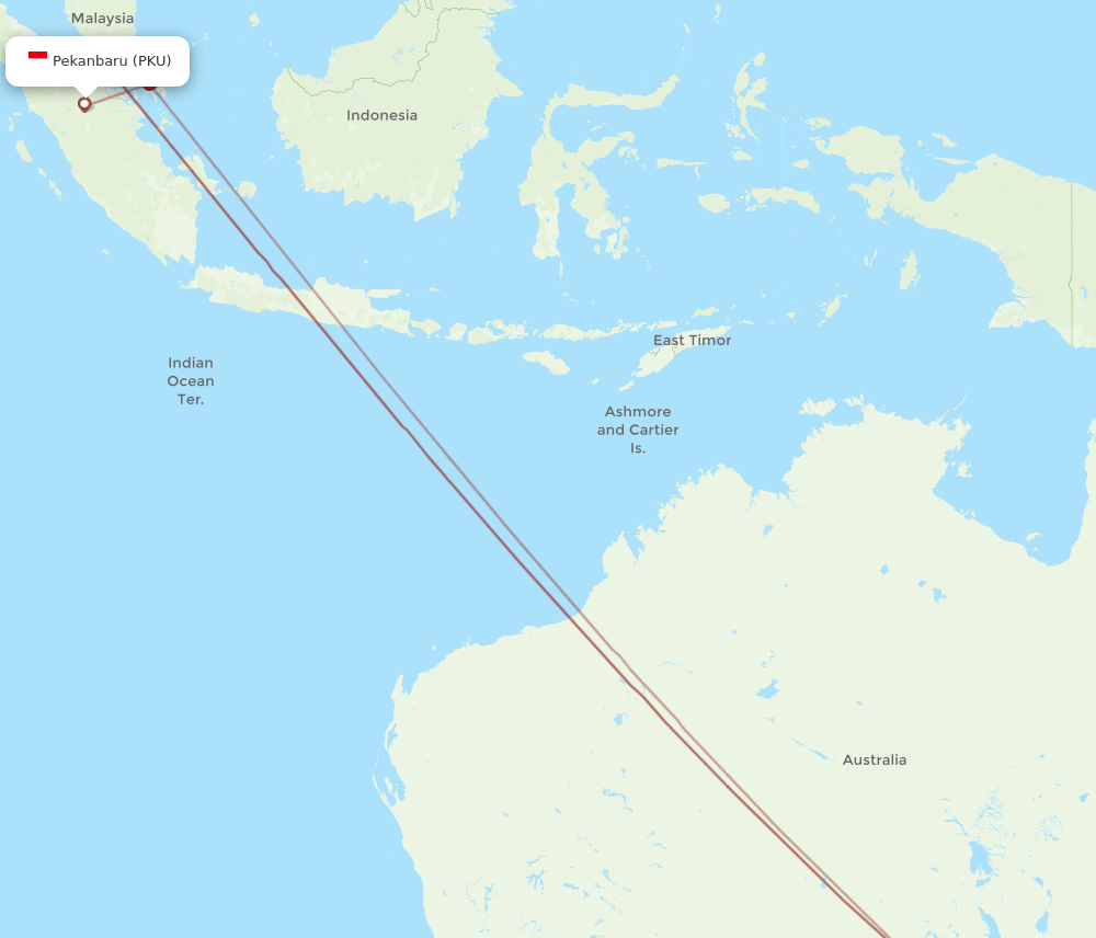 PKU to ADL flights and routes map