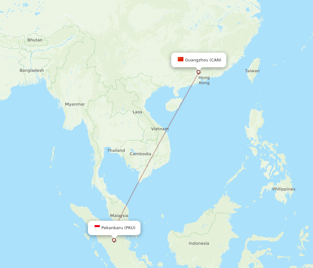 PKU-CAN flight routes