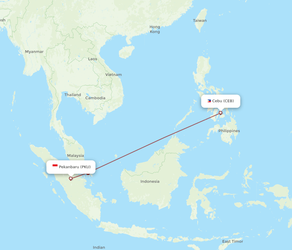 PKU-CEB flight routes