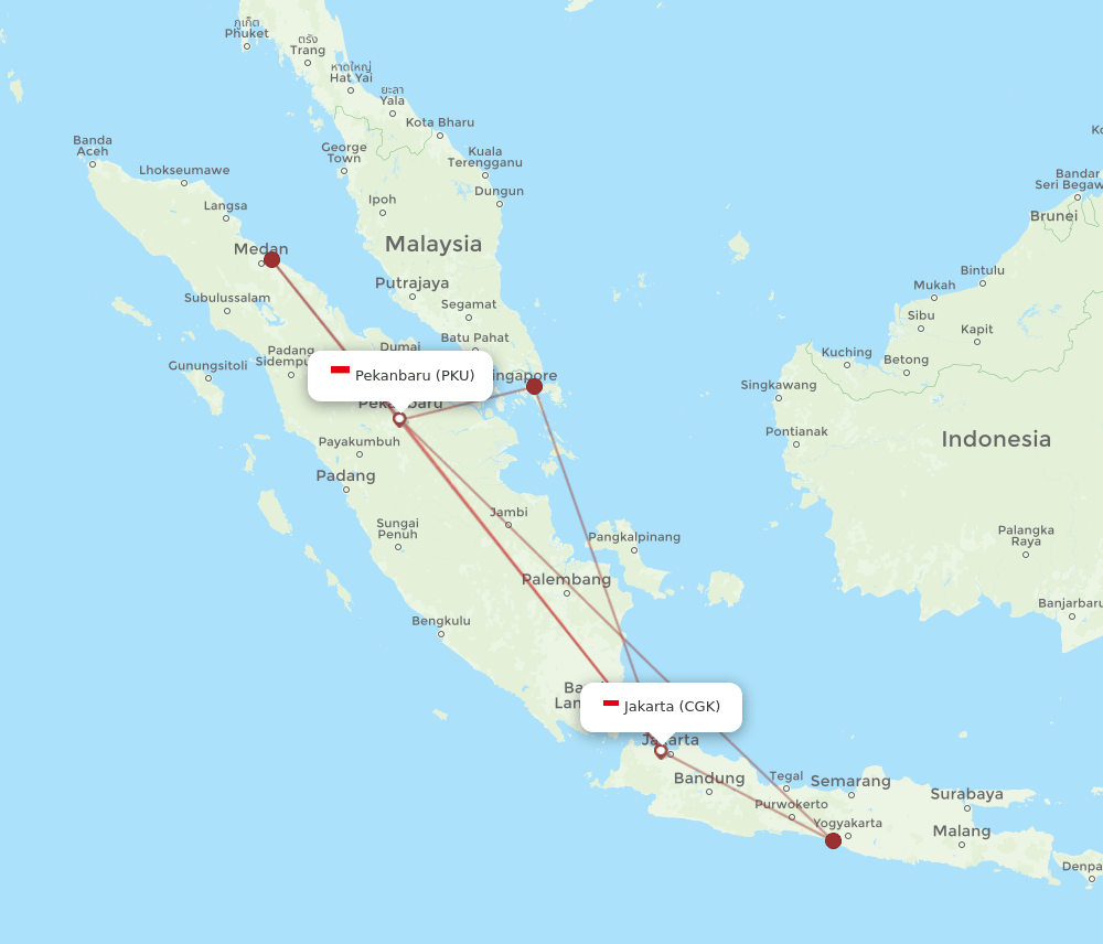 PKU-CGK flight routes