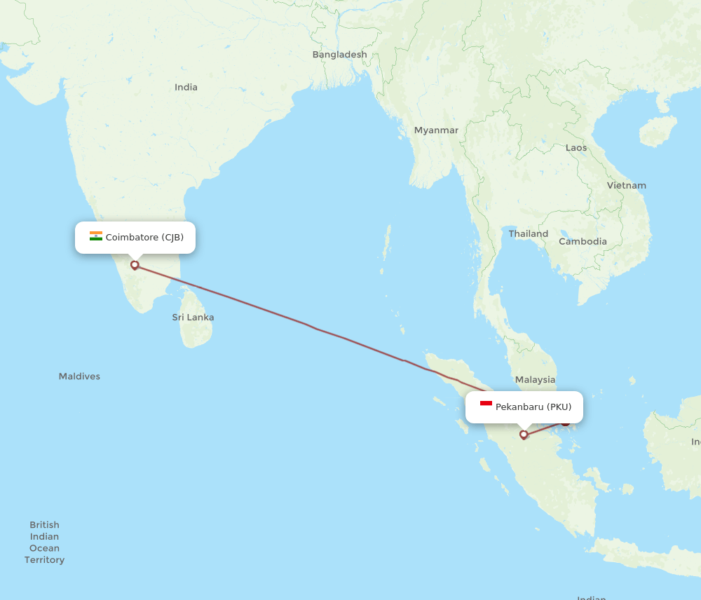 PKU-CJB flight routes