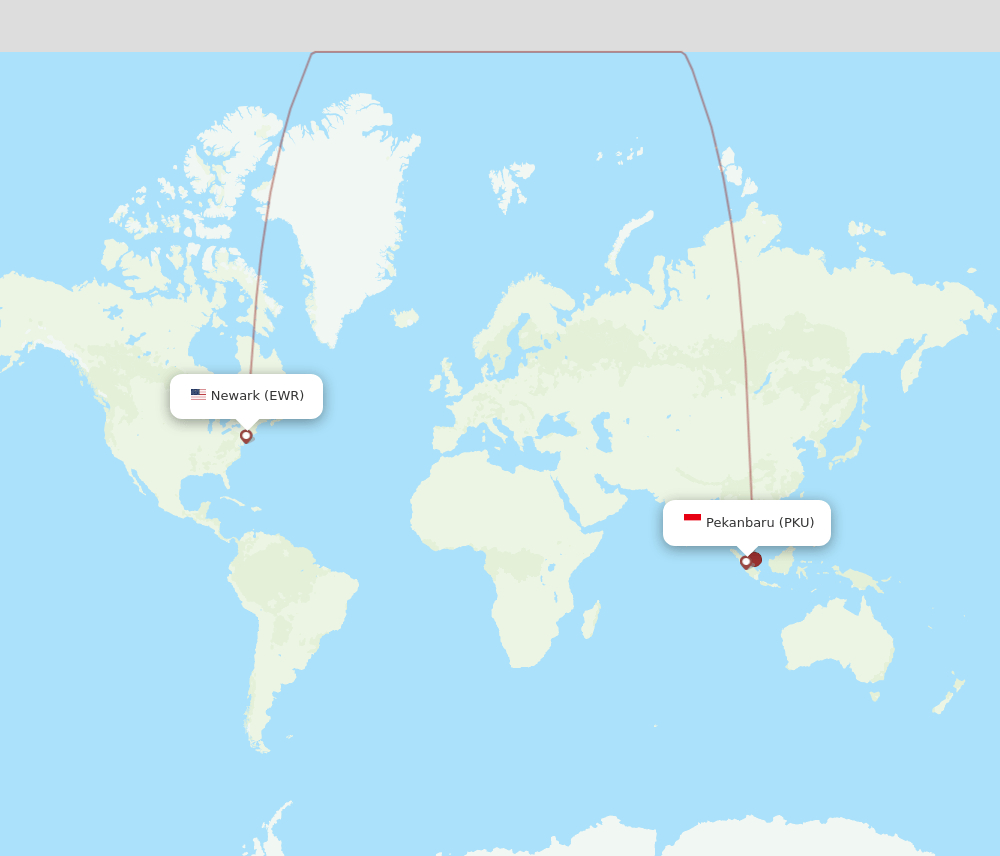 PKU-EWR flight routes