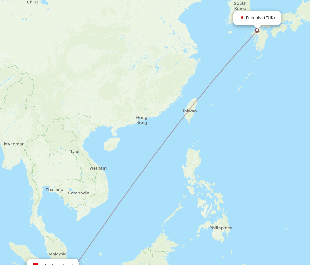 PKU-FUK flight routes