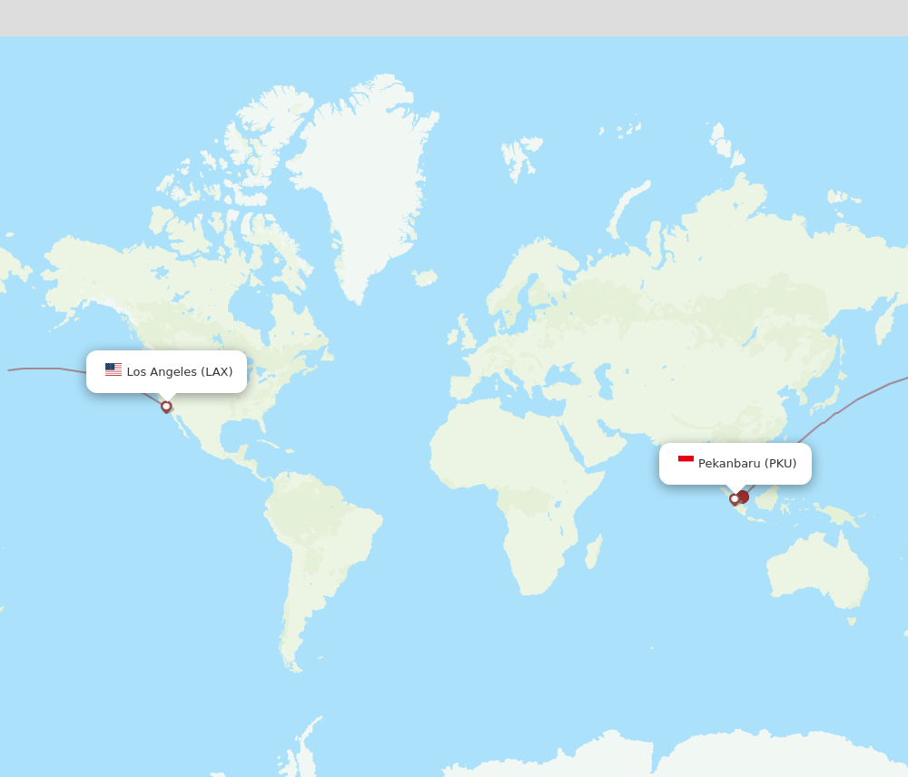 PKU-LAX flight routes