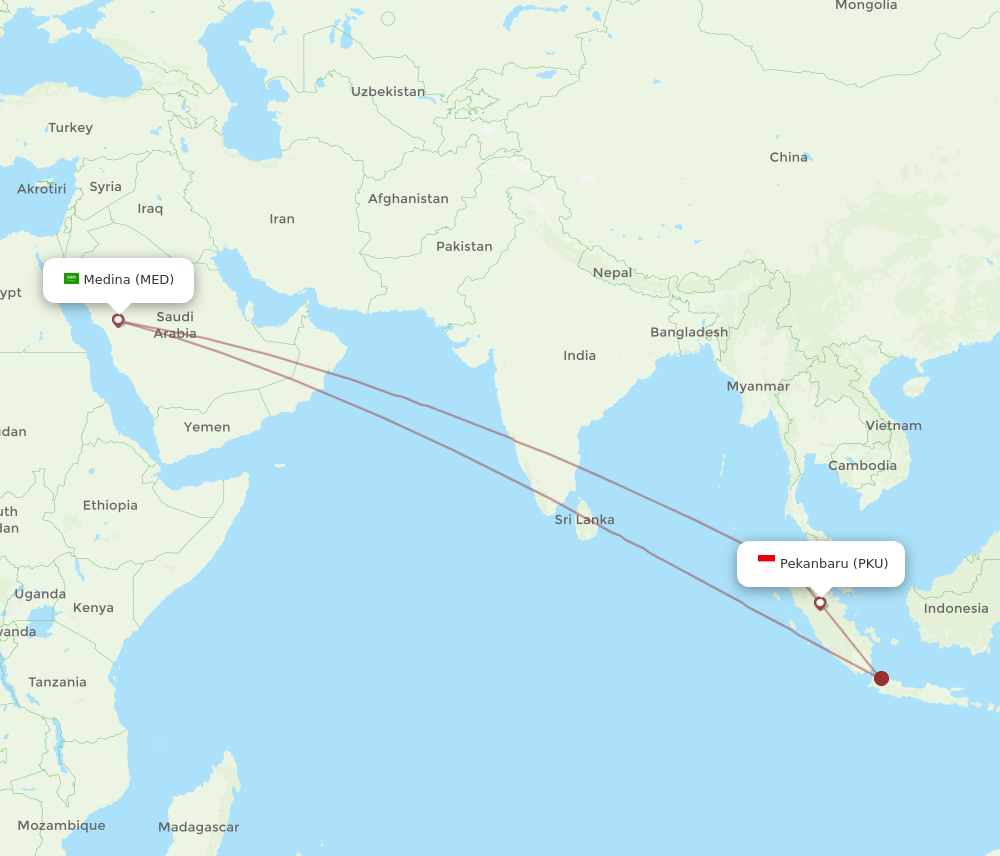 PKU-MED flight routes