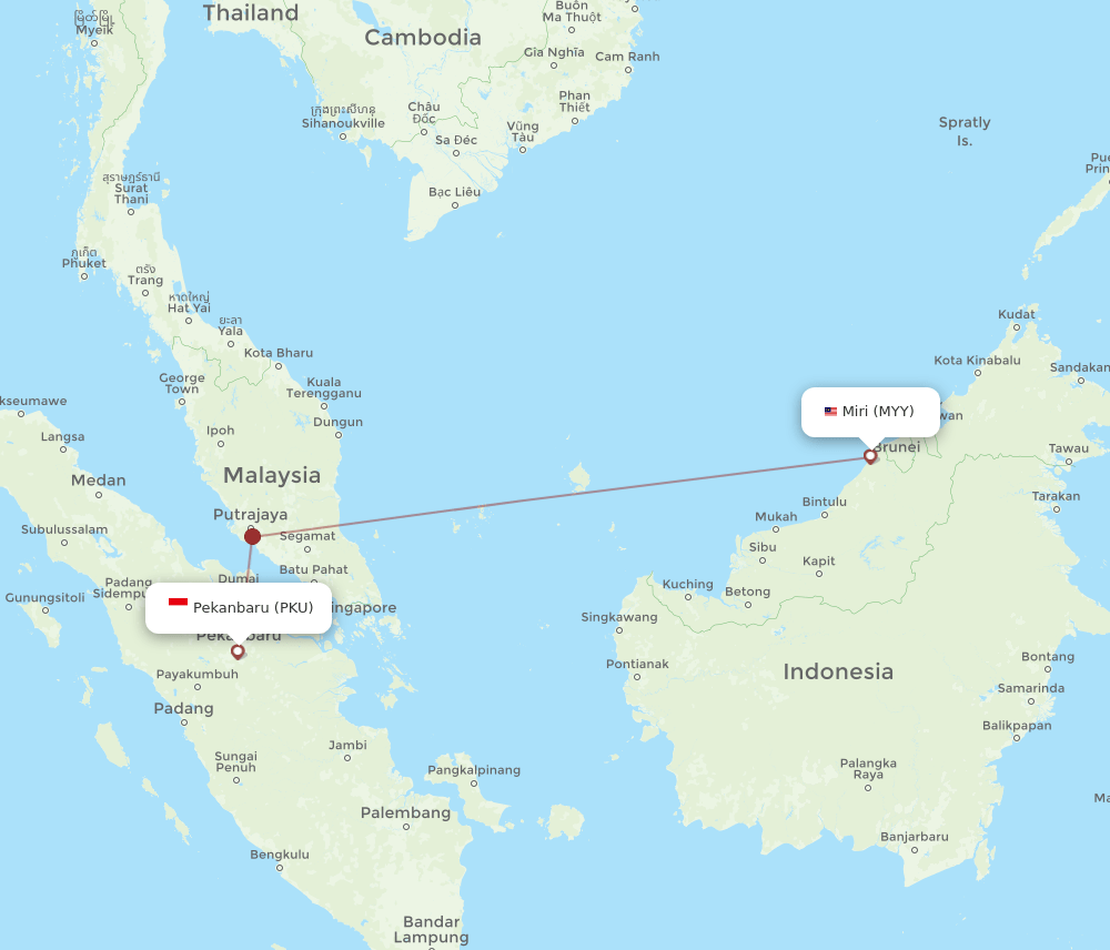 PKU-MYY flight routes