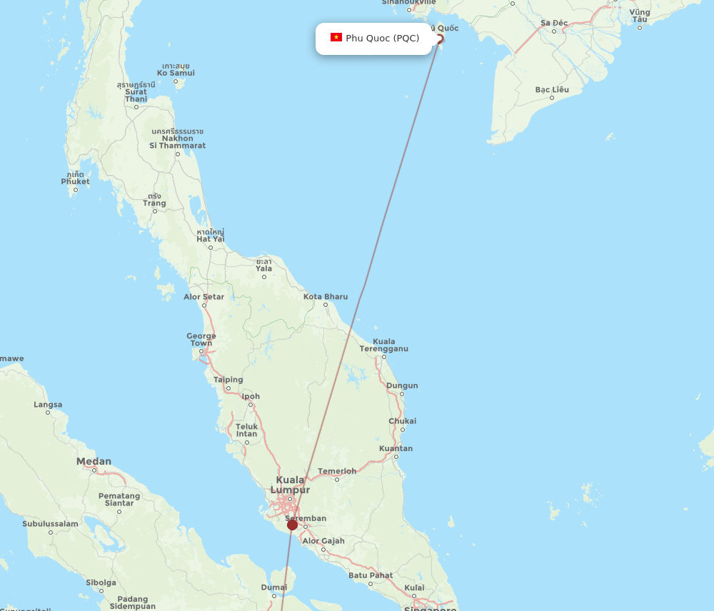 PKU-PQC flight routes