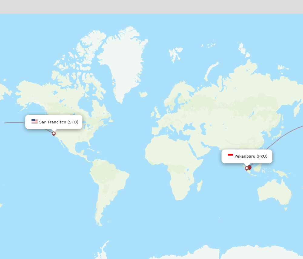 PKU-SFO flight routes