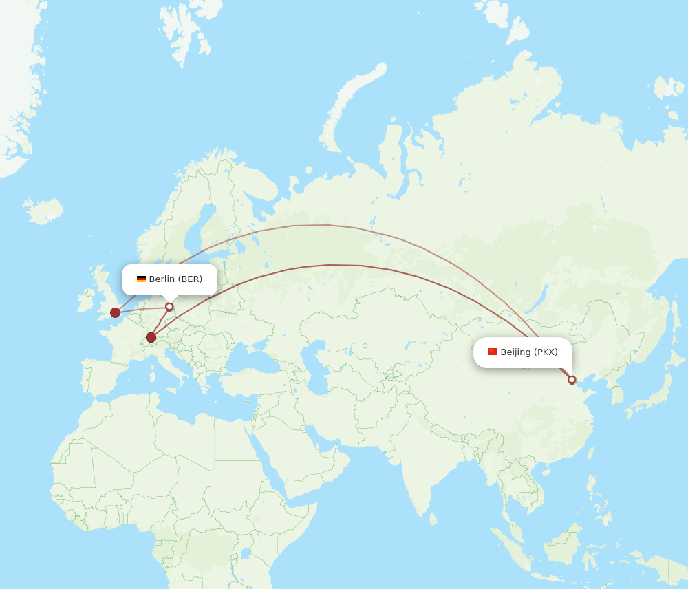 PKX-BER flight routes