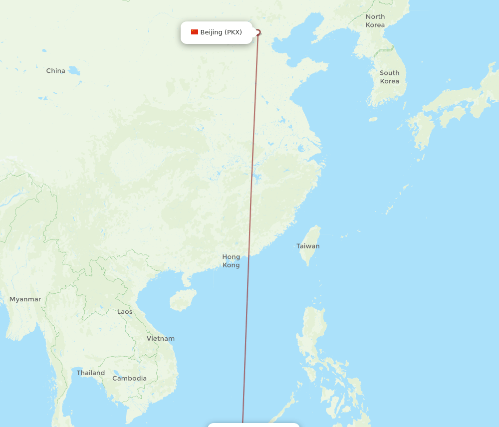 PKX to BKI flights and routes map