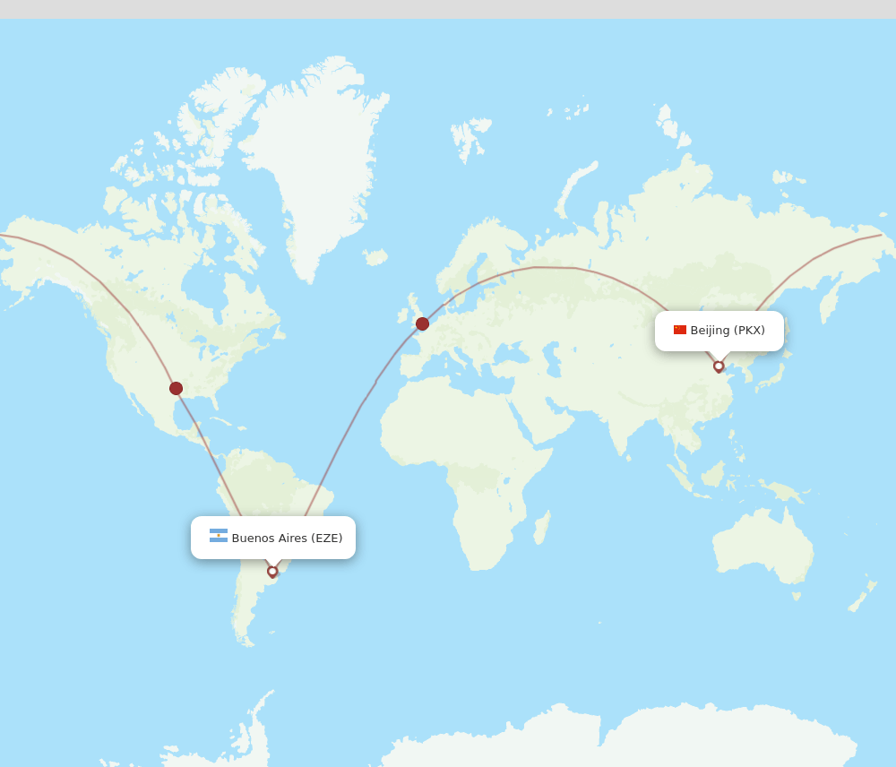 PKX to EZE flights and routes map