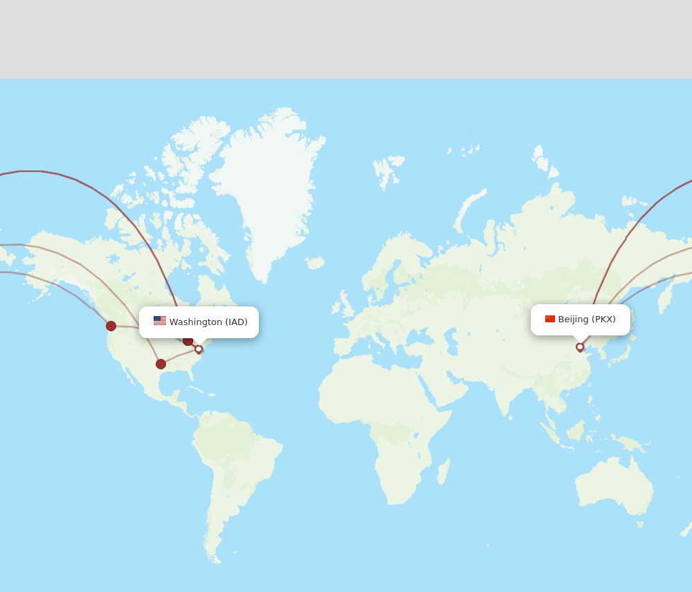 PKX-IAD flight routes