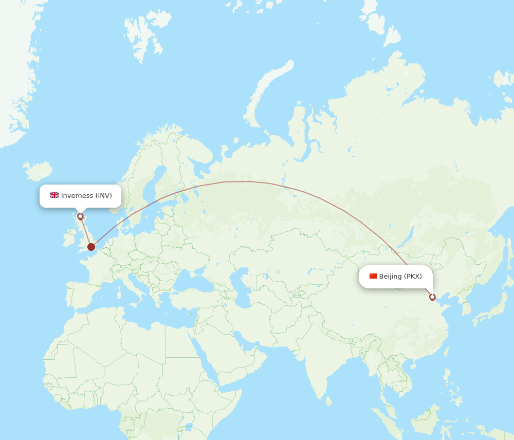 PKX-INV flight routes