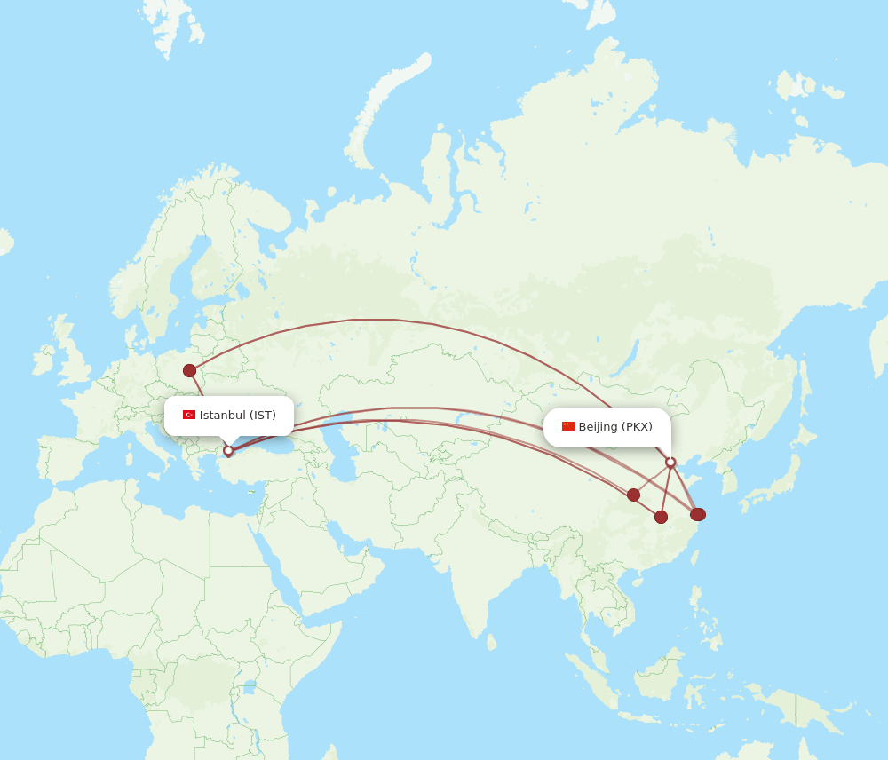 PKX-IST flight routes