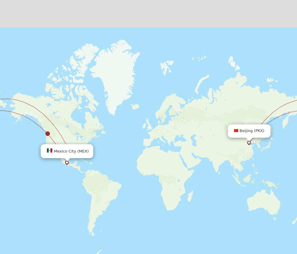 PKX-MEX flight routes