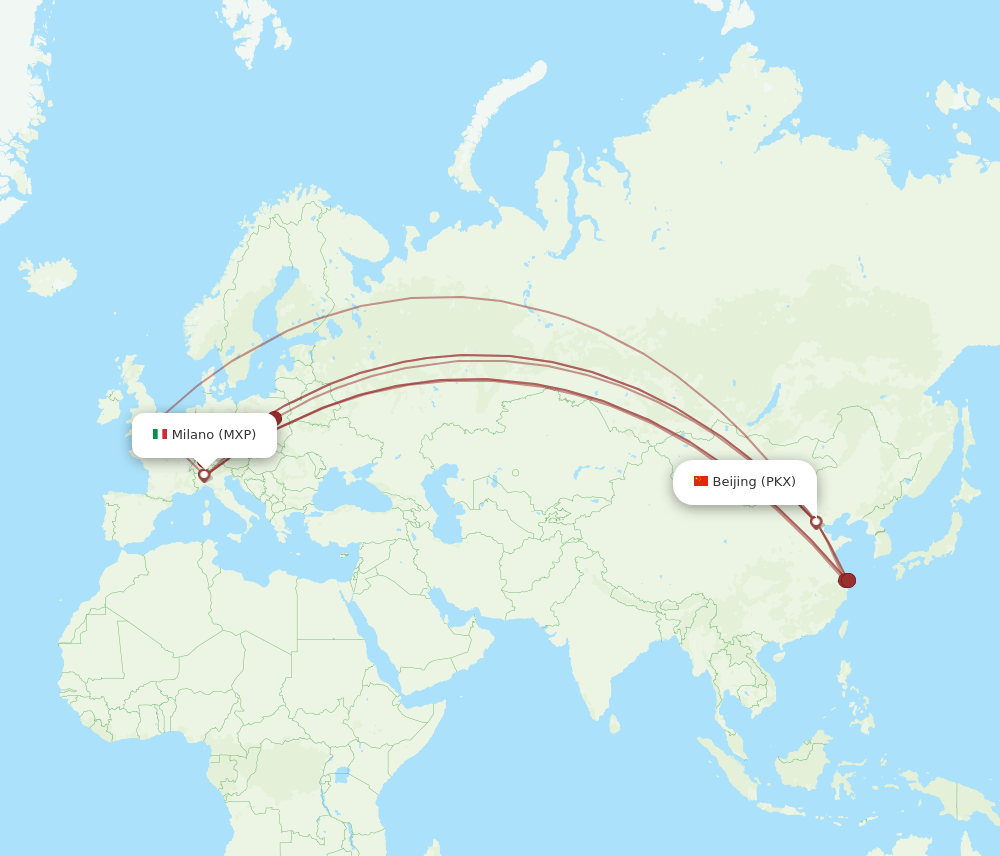 PKX-MXP flight routes