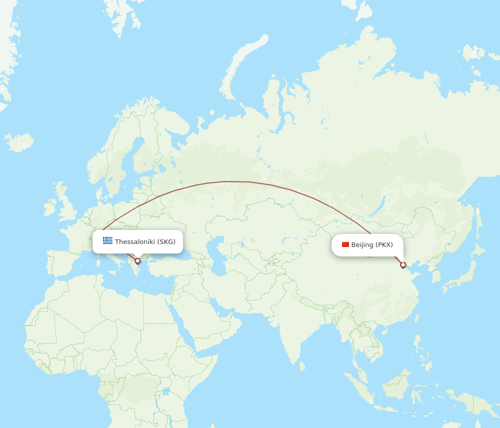 PKX-SKG flight routes