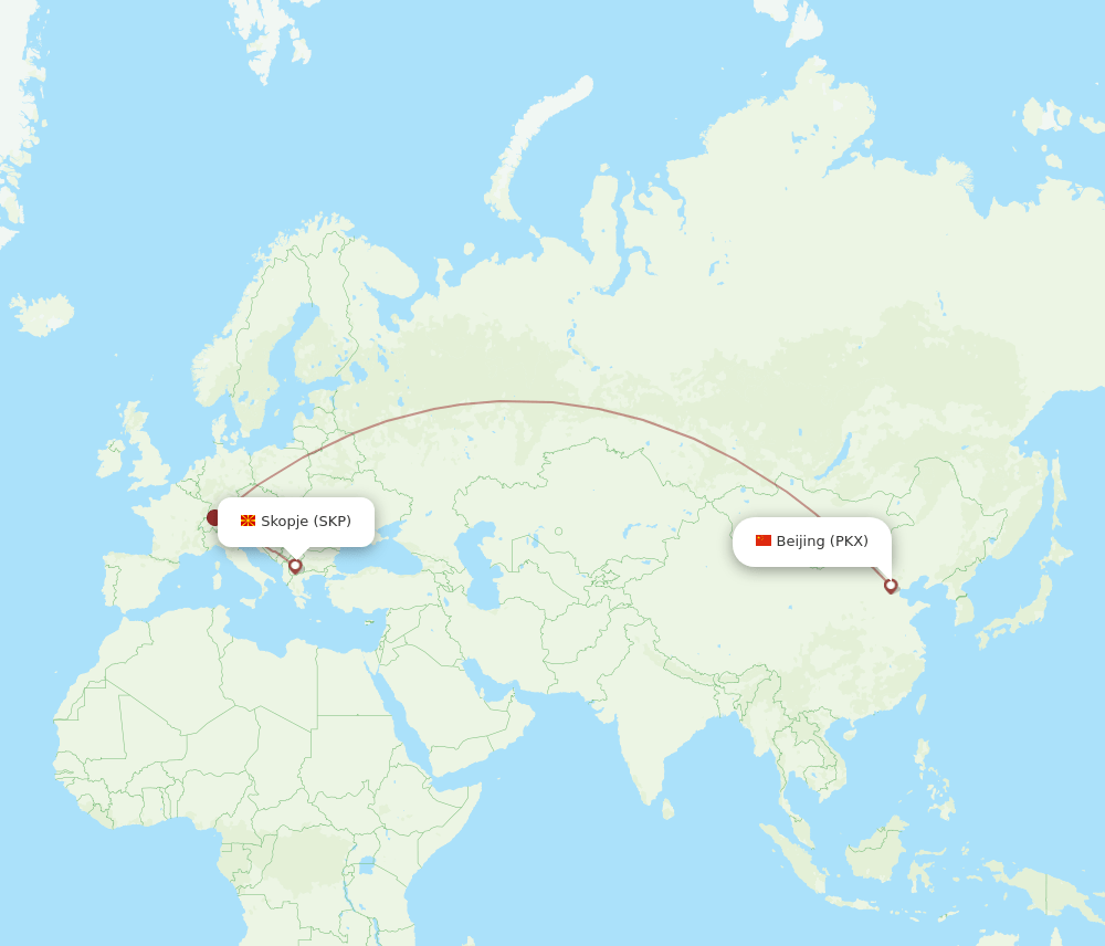 PKX-SKP flight routes