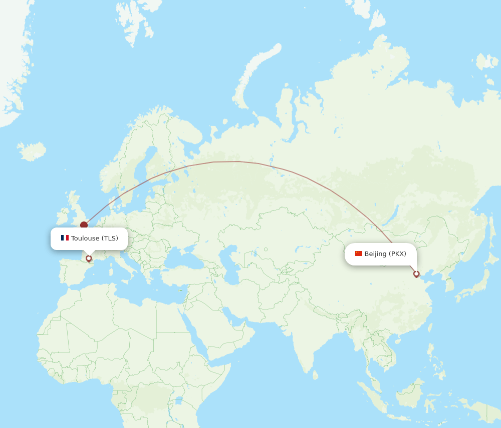 PKX-TLS flight routes