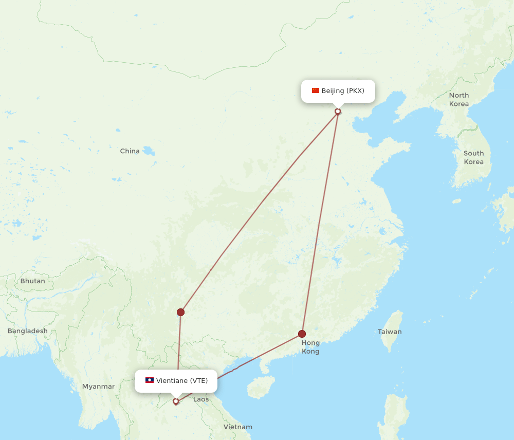 PKX-VTE flight routes