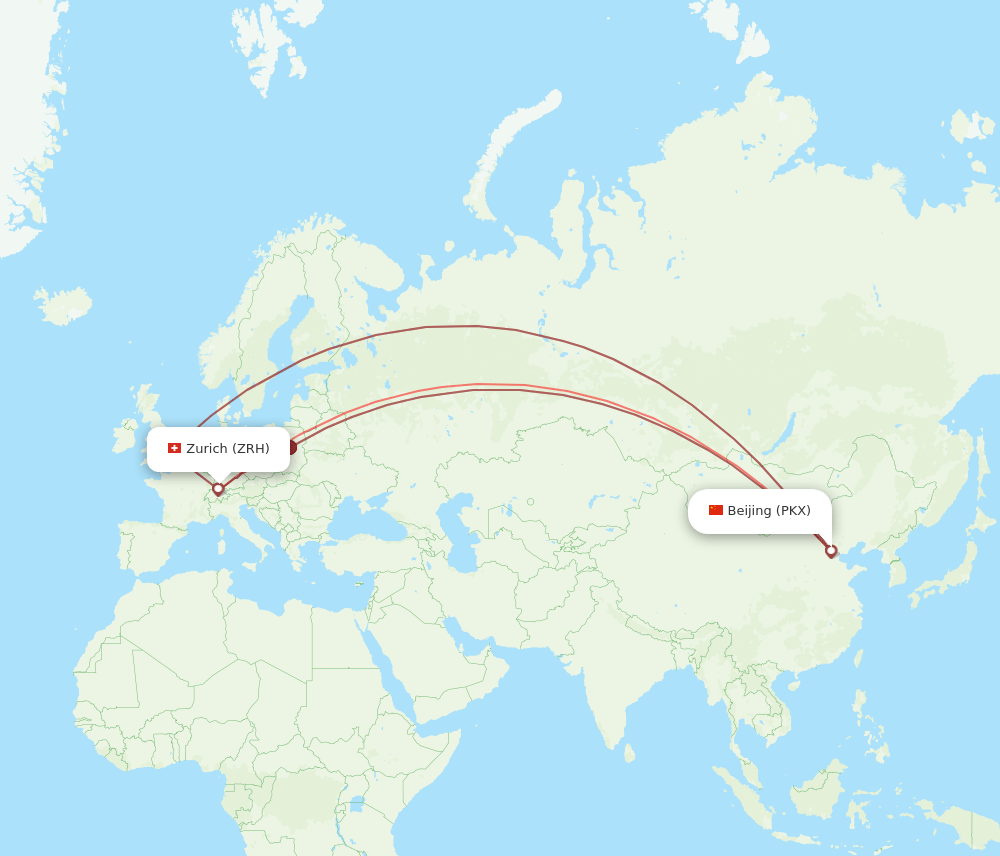 PKX-ZRH flight routes