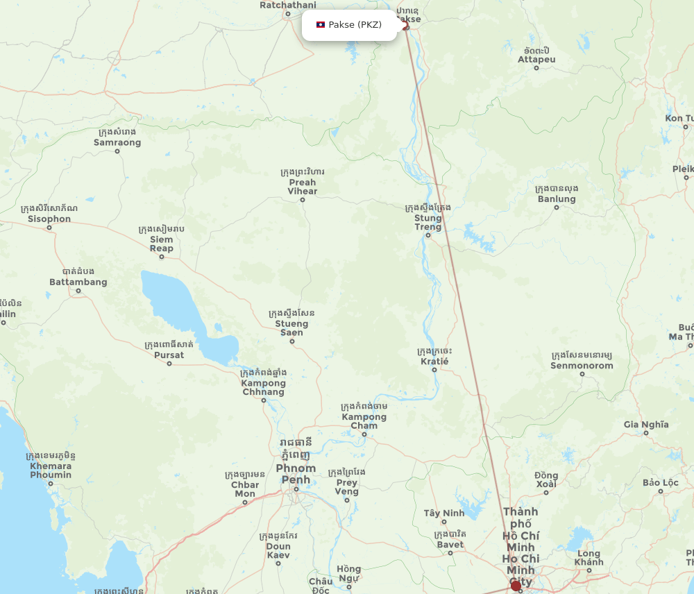 PKZ-PQC flight routes