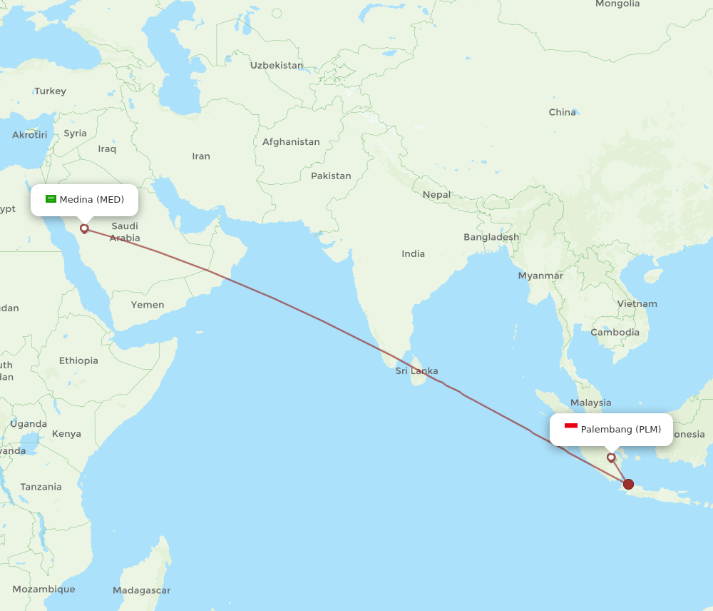 PLM-MED flight routes