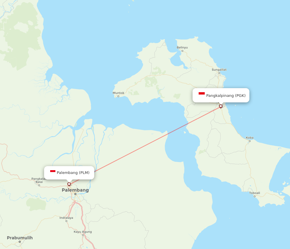PLM to PGK flights and routes map